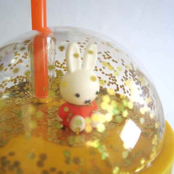 Miffy Rabbit Strawberry Banana Cherries Pear Gold Confetti Tumbler With Straw - Picture 7 of 8